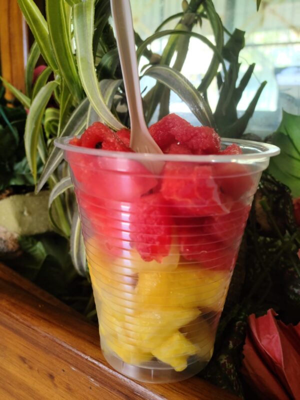 Vaso de fruta - sandía y piña