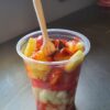Vaso de fruta (sandía, piña, pepino y jícama) con chile - chamoy